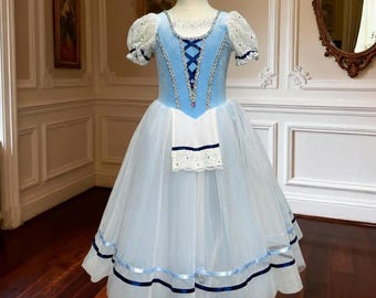 Romantic Blue Ballet Tutu – Handmade Classic Ballerina Costume for Coppelia, Giselle, Competition & Performance Dress