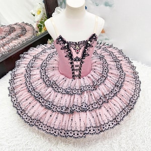 Romantic Pink Pancake - Style Professional Ballet Tutu | Classic Ballerina Costume for Venice Carnival | Adult& Girls Ballet Dresses