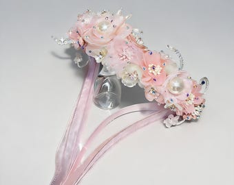 Custom Pink Floral Ballet Headpiece | Handmade Dance Accessory for Giselle, or Romantic Ballets