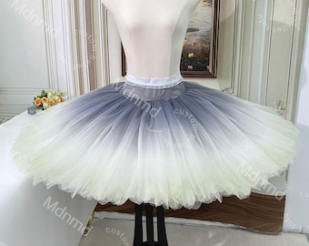 Smoky Gray Ombre Rehearsal Ballet Tutu – Handmade Two-Tone Practice Skirt, Custom Size & Color
