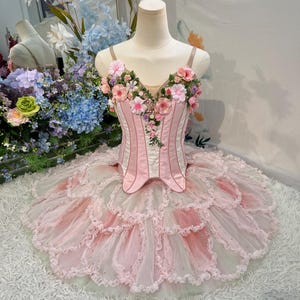 Handmade Custom Professional Pink Ballet Tutu Dress | Adult Performance Costume for Ballet Dancers | Stage-Ready Handcrafted Dancewear
