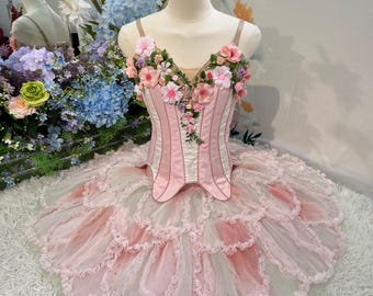 Handmade Custom Pink Ballet Tutu Dress: Performance Costume Nutcracker