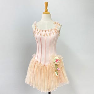 Handmade Pink Girls' Ballet Tutu | Bodice with Crystals & Bows