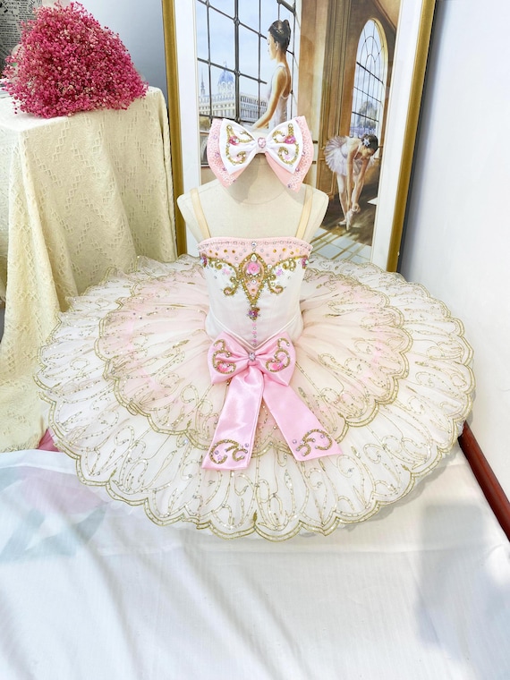 Pink Fairy Ballet Dress: Gold Embroidery, Bow Tutu - Professional Competition - Etsy Pink Fairy Ballet Dress: Gold Embroidery, Bow Tutu - Professional Competition - Etsy