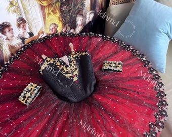 Professional Black and Red Ballet Tutu Custom Don Quixote