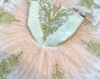 Orange Professional Ballet Tutu: Exquisite Pancake Ballerina Costume
