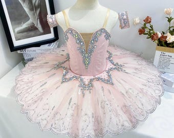 Custom Pink Silver Ballet Tutu | Fairy Performance Competition Costume