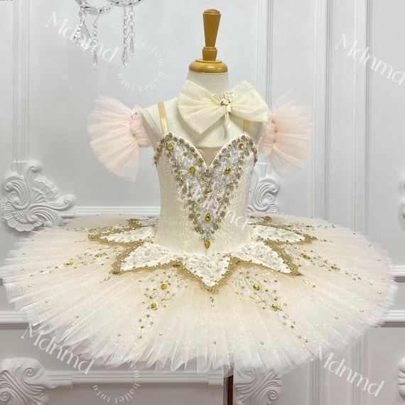 Gold and White Professional Ballet Tutu Pancake Tutu Custom made Gold and White Professional Ballet Tutu Pancake Tutu Custom made