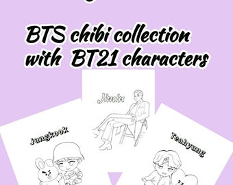 BTS Coloring book Chibi with BT21