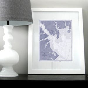 Annapolis Harbor Maryland Nautical Chart Map 1966 Light Blue DIGITAL PRINT for Download 16 x 20 Printable Map Art, Wall Art, Navel Academy