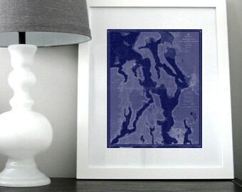 Puget Sound Nautical Chart: Seattle, Whidbey Island - 1959 (Digital Print)