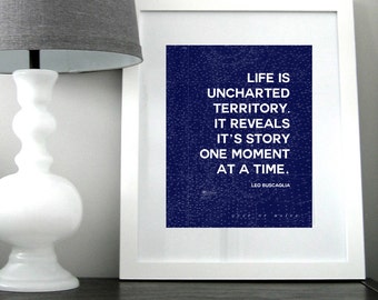 Inspirujący cytat – wydruk artystyczny mapy morskiej (wydruk cyfrowy)