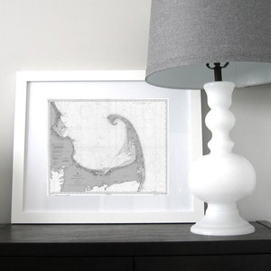 Cape Cod Massachusetts Maritime Karte 1956 Grau DIGITALDRUCK zum Download 16 x 20, druckbare Kunst, Landkarte Kunstdruck, Landkarte