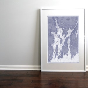 Narragansett Bay Newport Rhode Island Carta Nautica Mappa 1966 Blu STAMPA DIGITALE Scarica 20 x 30, Stampe d'Arte della Mappa, Arte Murale Stampabile, Mappa