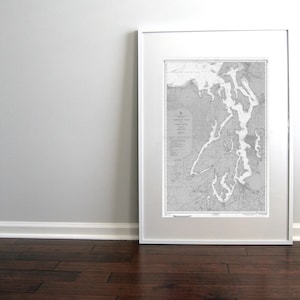 Puget Sound Nautical Chart Map: 1957 Vintage Print (Digital Download)
