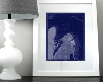 Martha's Vineyard Nautical Map Art: 1963 Vintage Chart (Digital Download)