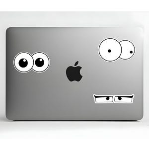 Cartoon Augen Aufkleber Macbook Laptop Retro lustig Wasserflasche Telefon