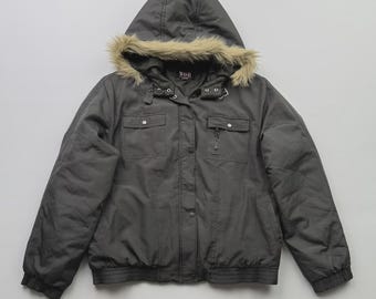 Vintage Faux Fur Hood Jacket