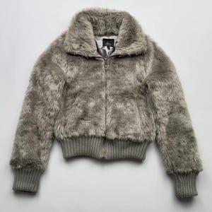 Vintage Cropped Faux Fur Jacket