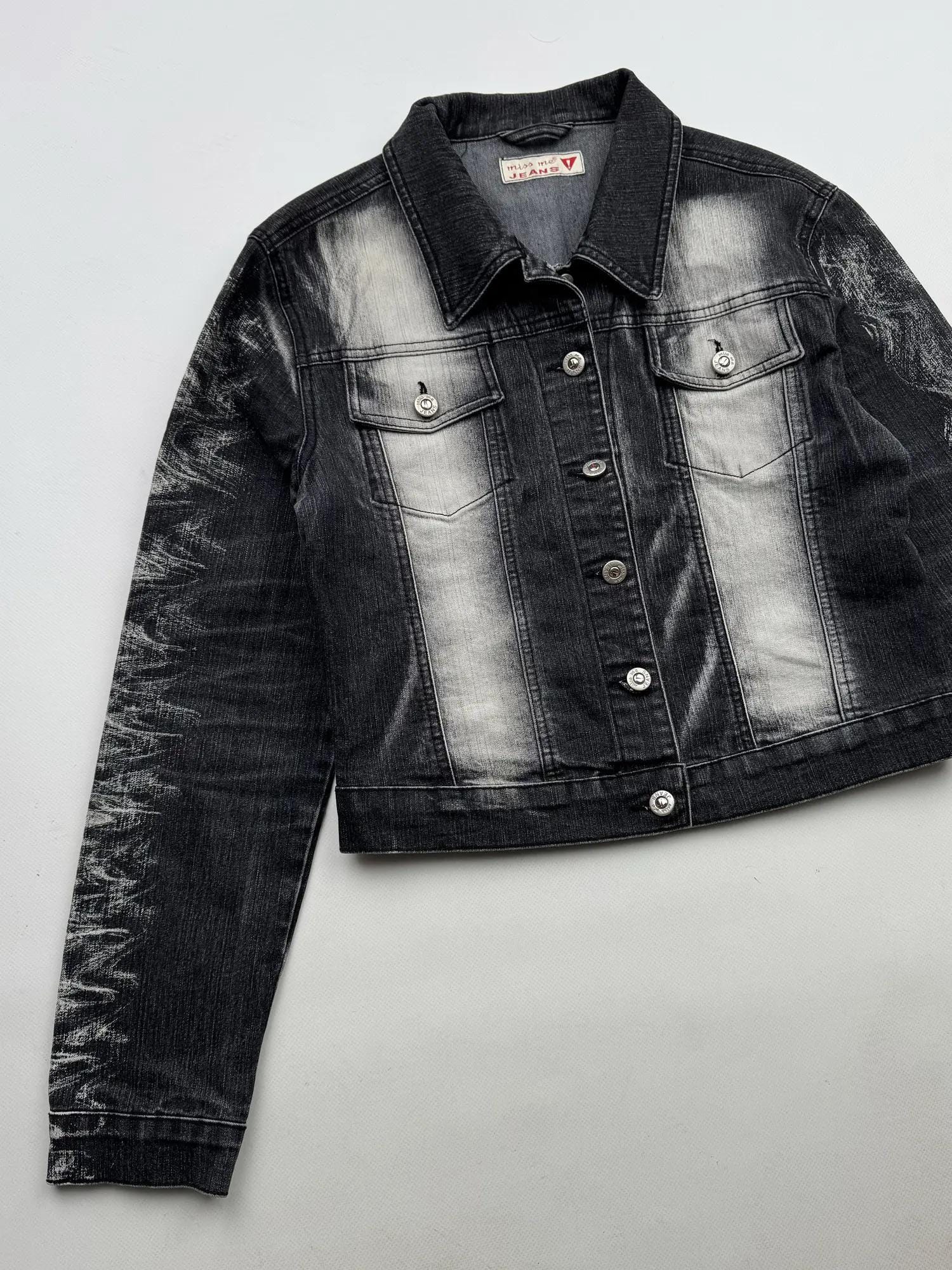 90年代風色褪せクロップドデニムジャケット - Etsy 日本