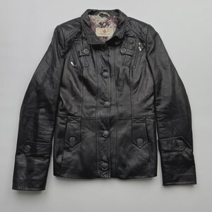 Vintage Leather Jacket With Straps