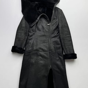 Vintage Hooded Real Sheepskin Coat