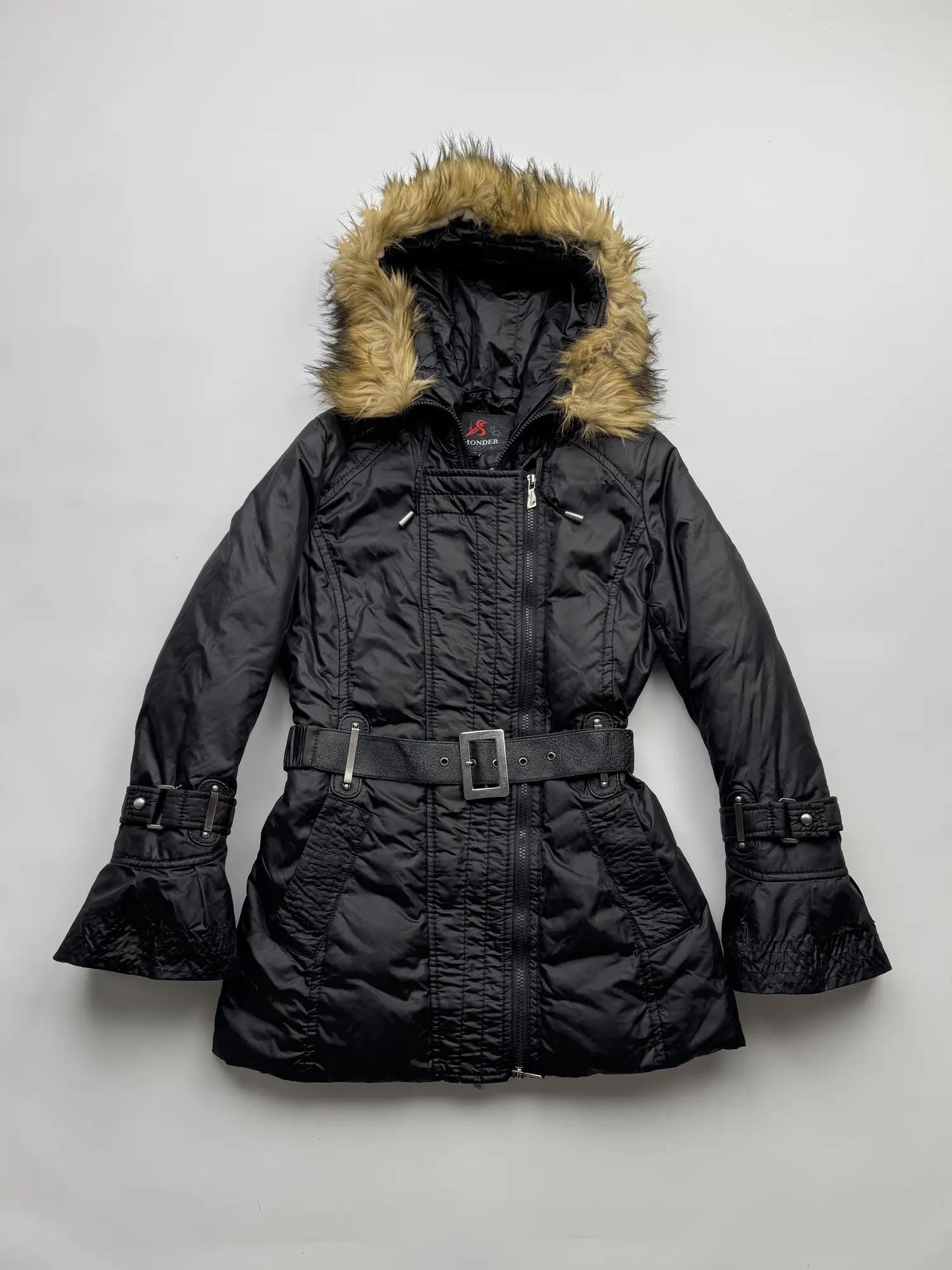 Vintage Down Puffer Jacket With Faux Fur Hood - Etsy