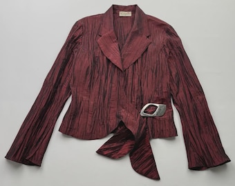 Vintage Cropped Plisse Blouse