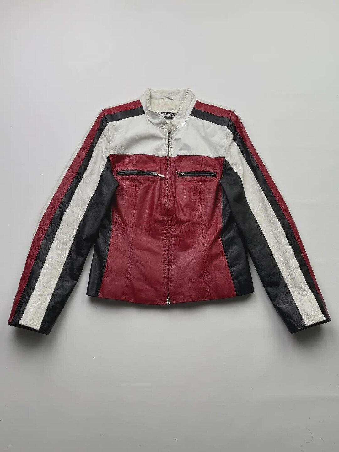 Vintage Racing Style Cropped Leather Jacket - Etsy