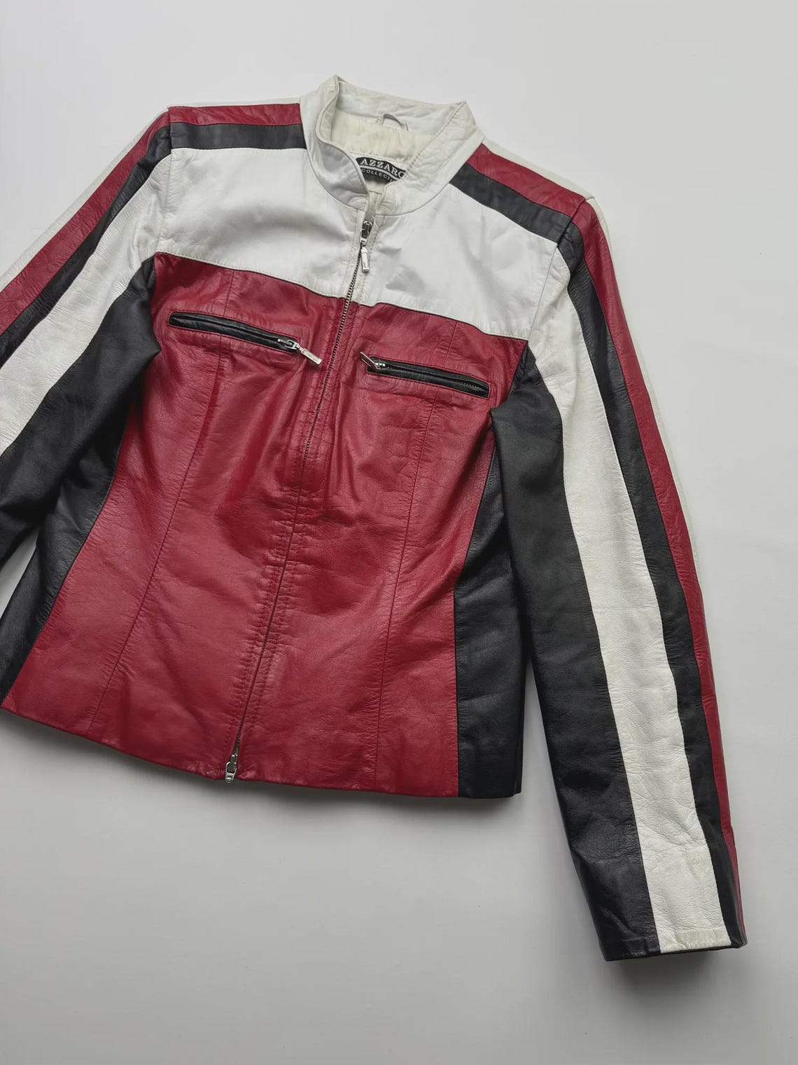 Vintage Racing Style Cropped Leather Jacket - Etsy