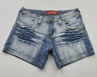 2000s Foldover Mini Shorts- Lowrise Shorts in Pink Leopard Print