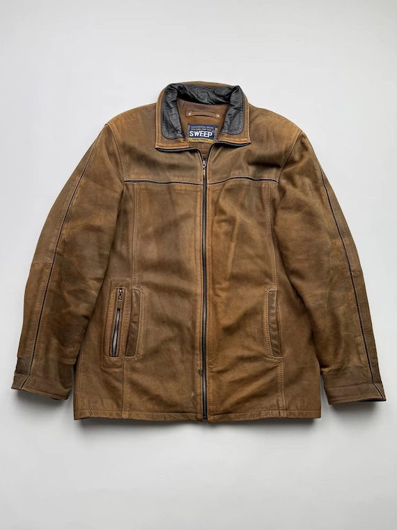 ジャケット・アウター vintage like fake leather jacket Vintage Faded Leather Jacket - Etsy