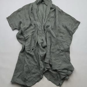 90&#39;s Asymmetry Linen Dress