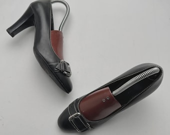 Bally Vintage Leather Pumps Buckle Detail High Heel