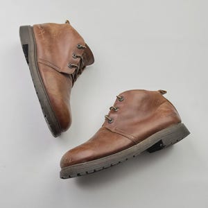Stivali da lavoro vintage in pelle oversize
