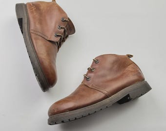 Vintage oversized leren werklaarzen