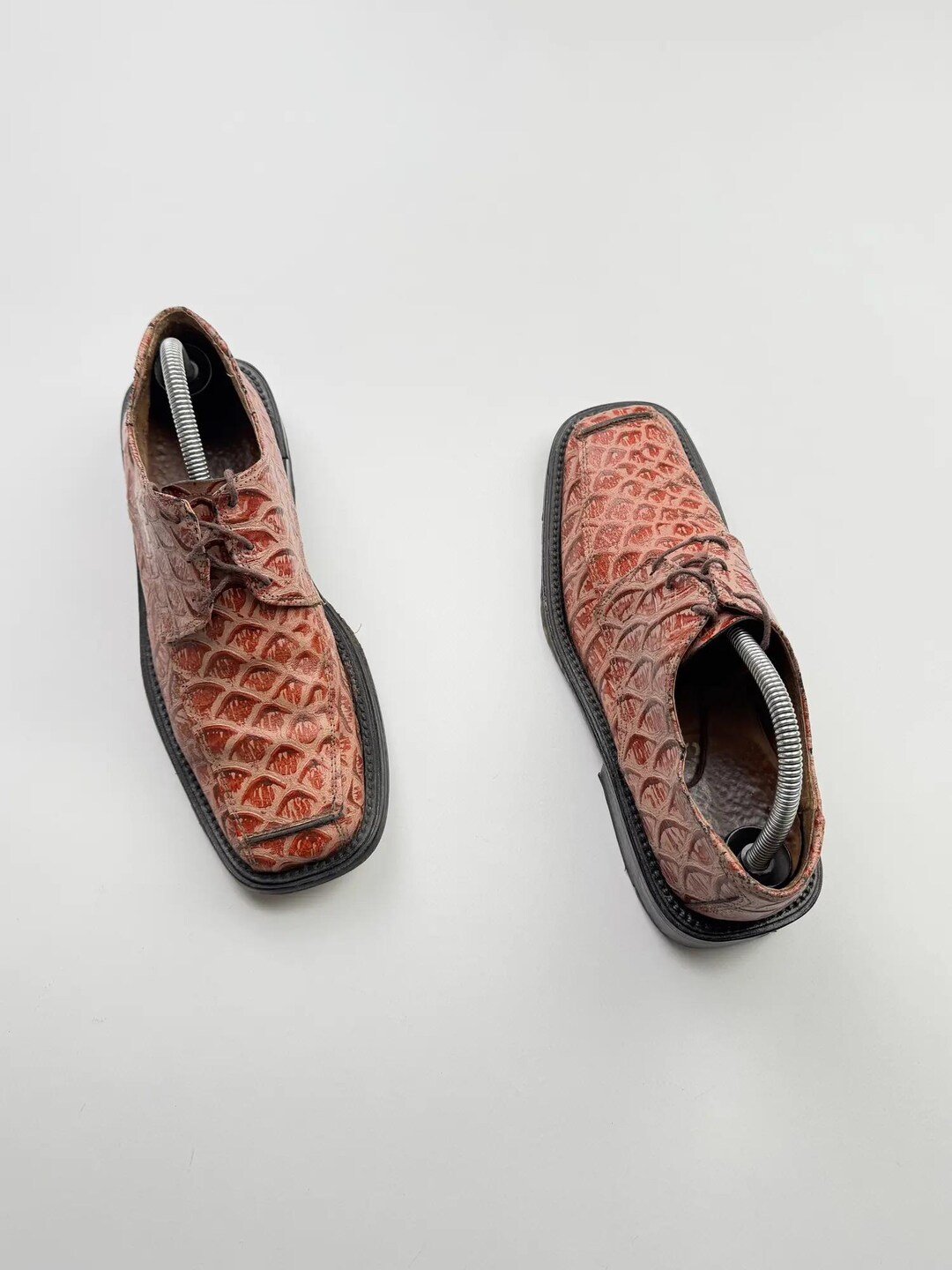 Vintage Leather Shoes With Art Pattern - Etsy