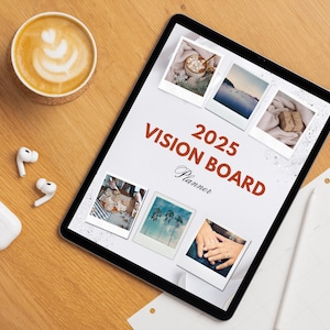 2025 Vision Board Planner, Goal Setting and Visualization, Digital Download for Dreams and Aspirations, Printable PDF Vision Templates