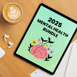 2025 Mental Health Planner Bundle, Self-Care Digital Journal, Printable Therapy and Wellness Templates, Mental Health Planner, Mental Health