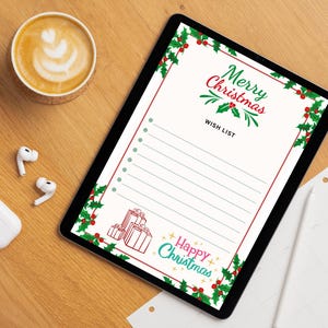 Weihnachtsplaner, Adventskalender und Wunschliste, druckbare Vorlagen für die Urlaubsorganisation, digitaler Download für Weihnachten, Canva
