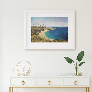 La Jolla Cove Art,  San Diego wall art, Pacific Ocean print, Blue coastal waters, Wall decor for living room, beach house, serene color