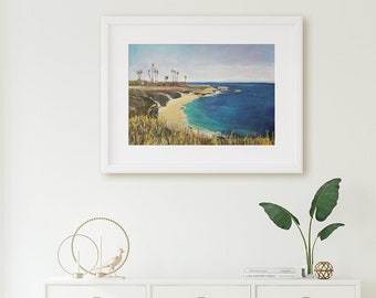 La Jolla Cove Art,  San Diego wall art, Pacific Ocean print, Blue coastal waters, Wall decor for living room, beach house, serene color