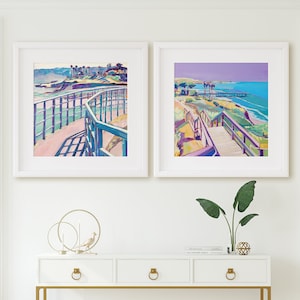 La Jolla print, Wall art of Scripps Pier and La Jolla Cove, La Jolla poster, Framed Art print option, La jolla art, La jolla shores artwork