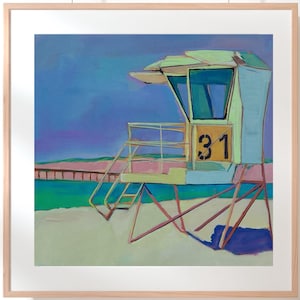 Southern California Art Print: Palm Springs, La Jolla, San Diego (12x12&quot; Framed Size)