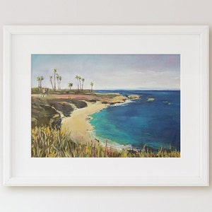 La Jolla Cove Wall Art. Painting of La Jolla Cove, California Coastal Decor. San Diego Beach wall decor, Christmas Gift