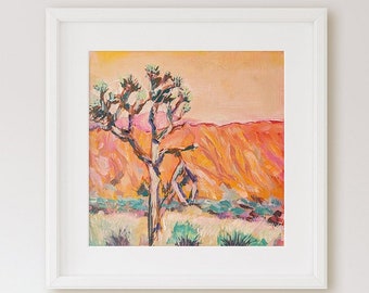 Joshua Tree Art #1, Palm Springs, California Desert, Joshua Tree National Park paintings, Choose from individual or set of prints
