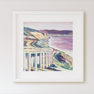 Del Mar Wall Art, Art print of Torrey Pines Bridge looking to La Jolla, California Coastal decor, Wall decor, Christmas Gift