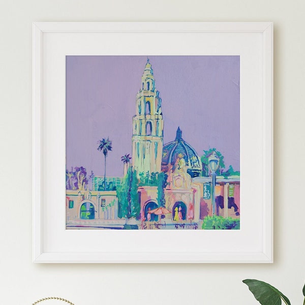 Wall decor from San Diego, Artwork of Balboa park and the Old Globe theater, Iconic San Diego location in a variety of sizes, Great gift.