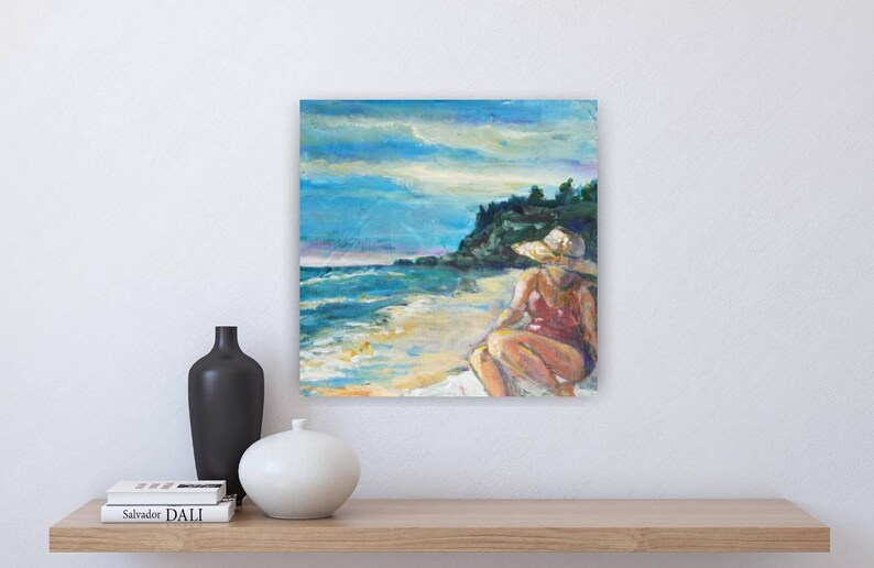 Frau Am Strand Swami Strand Wandkunst Strand Dekor Etsy