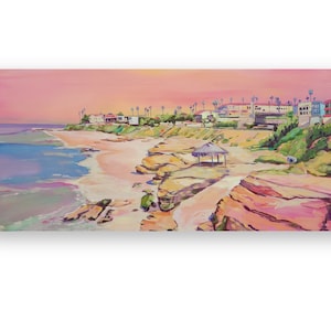 La Jolla Wall Art, Original Limited Edition Print, Painting of La Jolla, California along San Diego Coastline, WindanSea Beach